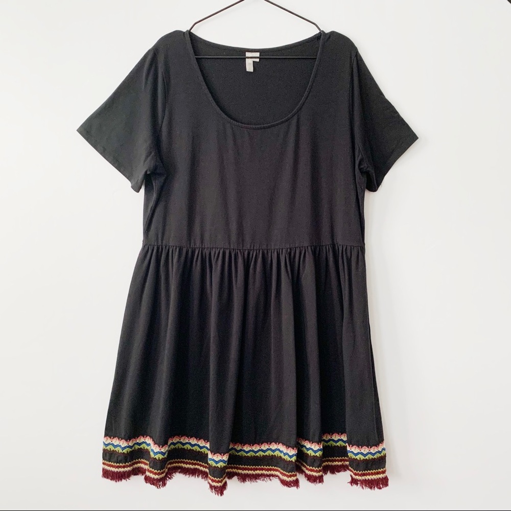 ASOS Black Short Sleeve Cotton Dress